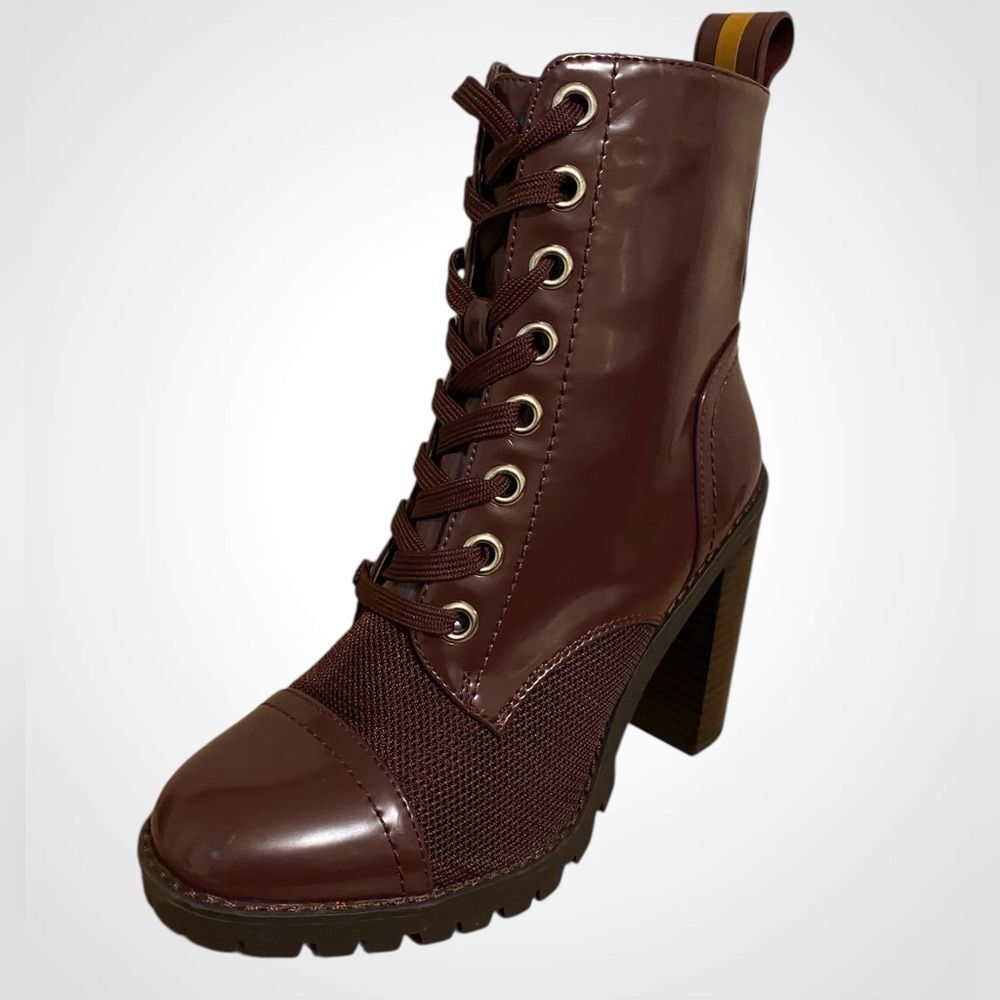 BCBGeneration | BCBG Paulina lace up Combat Boots Burgandy Women’s Boots NWOB 6